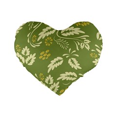 Folk Flowers Pattern Floral Surface Design Seamless Pattern Standard 16  Premium Flano Heart Shape Cushions by Eskimos