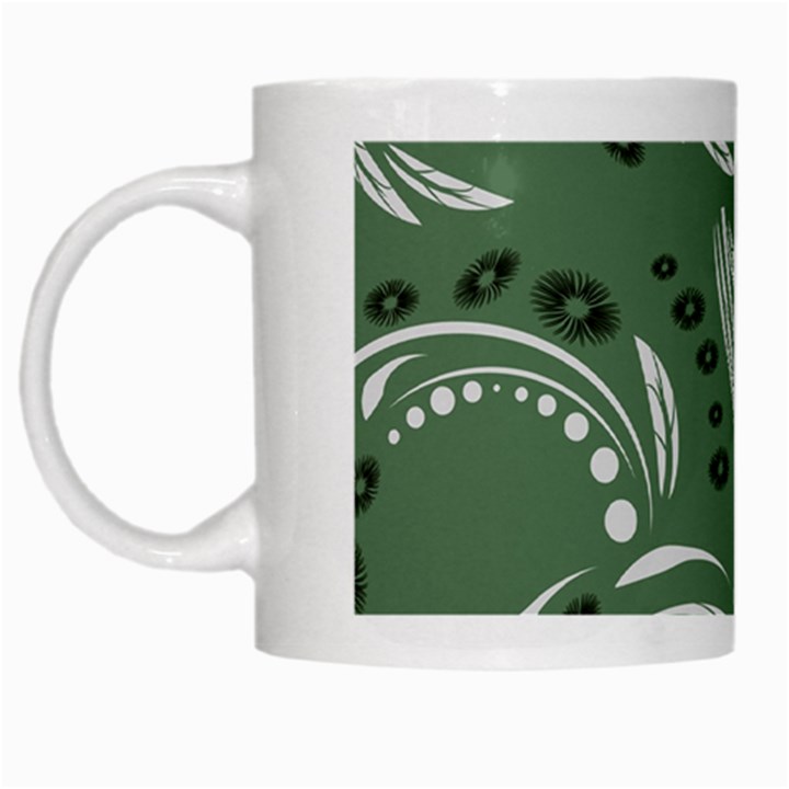 Folk flowers pattern Floral surface design Seamless pattern White Mugs