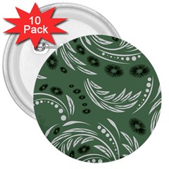 Folk Flowers Pattern Floral Surface Design Seamless Pattern 3  Buttons (10 Pack)  by Eskimos