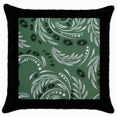 Folk Flowers Pattern Floral Surface Design Seamless Pattern Throw Pillow Case (black) by Eskimos