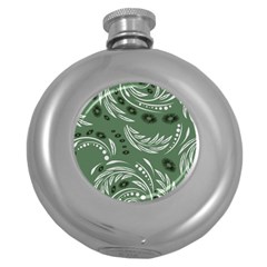 Folk Flowers Pattern Floral Surface Design Seamless Pattern Round Hip Flask (5 Oz) by Eskimos