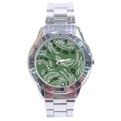 Folk Flowers Pattern Floral Surface Design Seamless Pattern Stainless Steel Analogue Watch by Eskimos