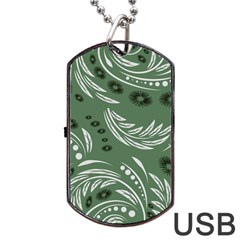 Folk Flowers Pattern Floral Surface Design Seamless Pattern Dog Tag Usb Flash (one Side) by Eskimos