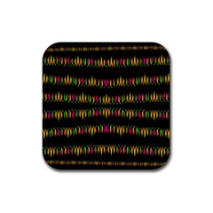 Candle Lights In Warm Cozy Festive Style Rubber Coaster (square)  by pepitasart