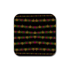 Candle Lights In Warm Cozy Festive Style Rubber Square Coaster (4 Pack)  by pepitasart