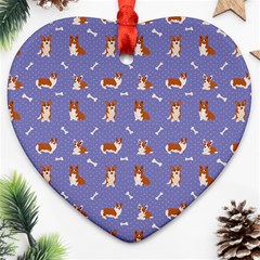 Cute Corgi Dogs Ornament (heart) by SychEva