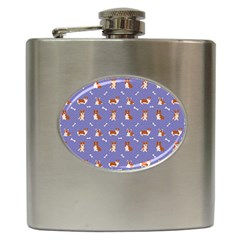 Cute Corgi Dogs Hip Flask (6 Oz) by SychEva