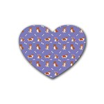 Cute Corgi Dogs Rubber Coaster (Heart)  Front