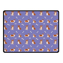 Cute Corgi Dogs Double Sided Fleece Blanket (small)  by SychEva