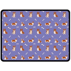 Cute Corgi Dogs Double Sided Fleece Blanket (large)  by SychEva