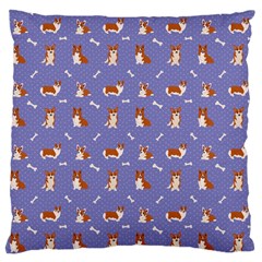 Cute Corgi Dogs Large Flano Cushion Case (two Sides) by SychEva