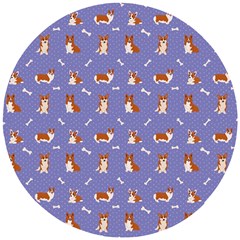 Cute Corgi Dogs Wooden Puzzle Round by SychEva