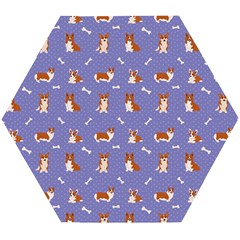 Cute Corgi Dogs Wooden Puzzle Hexagon by SychEva