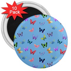 Multicolored Butterflies Whirl 3  Magnets (10 Pack)  by SychEva