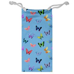 Multicolored Butterflies Whirl Jewelry Bag by SychEva