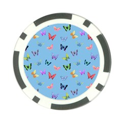 Multicolored Butterflies Whirl Poker Chip Card Guard by SychEva