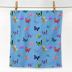 Multicolored Butterflies Whirl Face Towel by SychEva