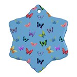 Multicolored Butterflies Whirl Snowflake Ornament (Two Sides) Back