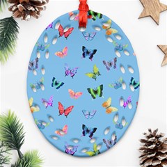 Multicolored Butterflies Whirl Ornament (oval Filigree) by SychEva