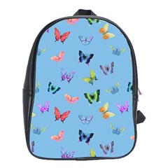 Multicolored Butterflies Whirl School Bag (xl) by SychEva