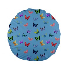 Multicolored Butterflies Whirl Standard 15  Premium Flano Round Cushions by SychEva