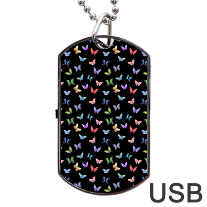 Bright And Beautiful Butterflies Dog Tag USB Flash (Two Sides)