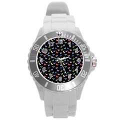 Bright And Beautiful Butterflies Round Plastic Sport Watch (l) by SychEva