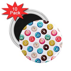 Delicious Multicolored Donuts On White Background 2 25  Magnets (10 Pack)  by SychEva