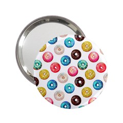 Delicious Multicolored Donuts On White Background 2 25  Handbag Mirrors by SychEva