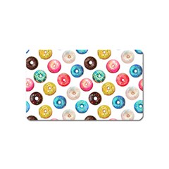 Delicious Multicolored Donuts On White Background Magnet (name Card) by SychEva