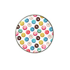 Delicious Multicolored Donuts On White Background Hat Clip Ball Marker (10 Pack) by SychEva