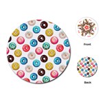 Delicious Multicolored Donuts On White Background Playing Cards Single Design (Round) Front