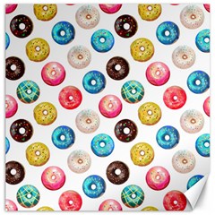 Delicious Multicolored Donuts On White Background Canvas 20  X 20 