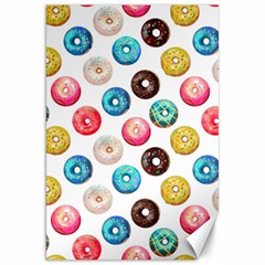 Delicious Multicolored Donuts On White Background Canvas 20  X 30  by SychEva