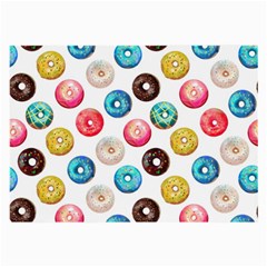 Delicious Multicolored Donuts On White Background Large Glasses Cloth by SychEva