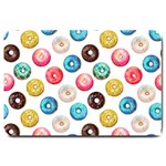 Delicious Multicolored Donuts On White Background Large Doormat  30 x20  Door Mat