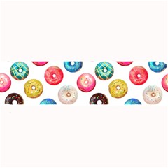 Delicious Multicolored Donuts On White Background Large Bar Mats by SychEva