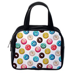 Delicious Multicolored Donuts On White Background Classic Handbag (one Side) by SychEva