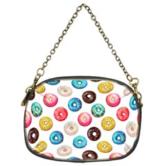 Delicious Multicolored Donuts On White Background Chain Purse (two Sides) by SychEva