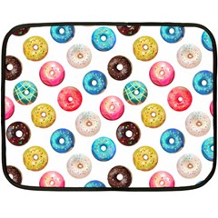 Delicious Multicolored Donuts On White Background Fleece Blanket (mini) by SychEva