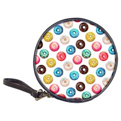 Delicious Multicolored Donuts On White Background Classic 20-cd Wallets by SychEva