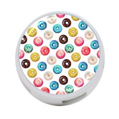 Delicious Multicolored Donuts On White Background 4-port Usb Hub (one Side) by SychEva