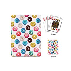 Delicious Multicolored Donuts On White Background Playing Cards Single Design (mini) by SychEva