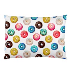 Delicious Multicolored Donuts On White Background Pillow Case (two Sides) by SychEva