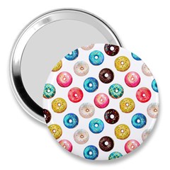 Delicious Multicolored Donuts On White Background 3  Handbag Mirrors by SychEva