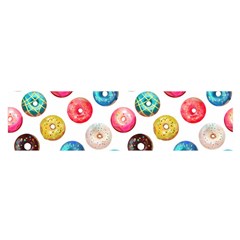 Delicious Multicolored Donuts On White Background Satin Scarf (oblong) by SychEva