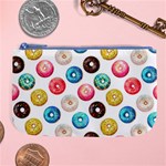 Delicious Multicolored Donuts On White Background Large Coin Purse Front