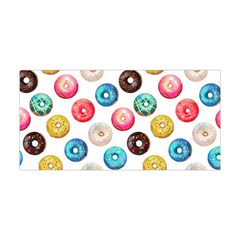 Delicious Multicolored Donuts On White Background Yoga Headband by SychEva