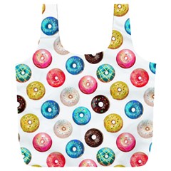 Delicious Multicolored Donuts On White Background Full Print Recycle Bag (xxl) by SychEva