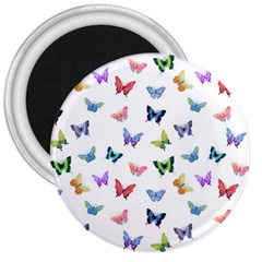 Cute Bright Butterflies Hover In The Air 3  Magnets by SychEva